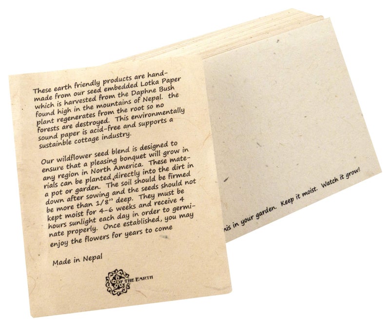 Of The Earth Handmade Seeded Plantable Recycled Note Paper 100 Sheets Each 6 x 4 Inches (2-Pack) - Image 3
